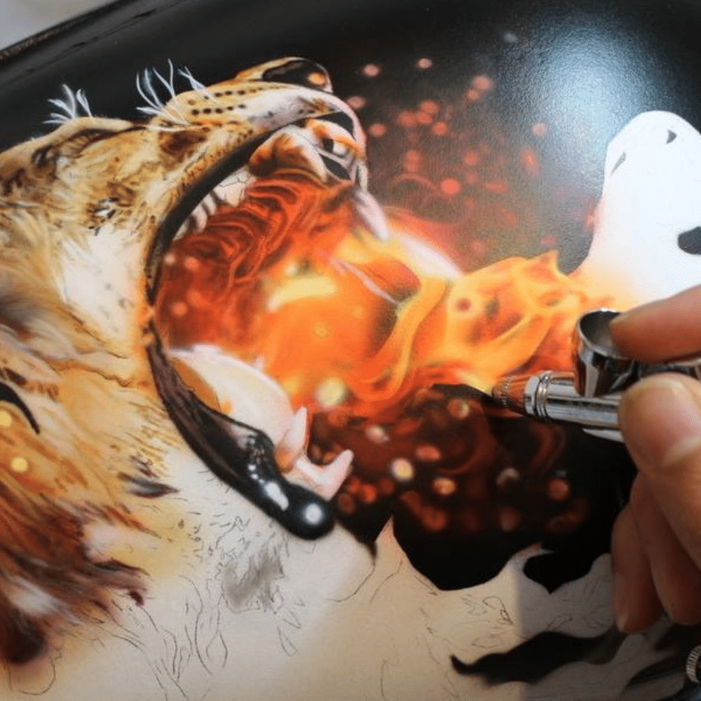 Sagola XTech Airbrush Lion Painting