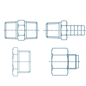 Brass Threaded Connectors Diagram