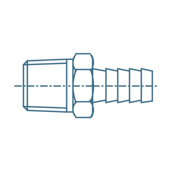 Threaded brass connection Barbed Sagola